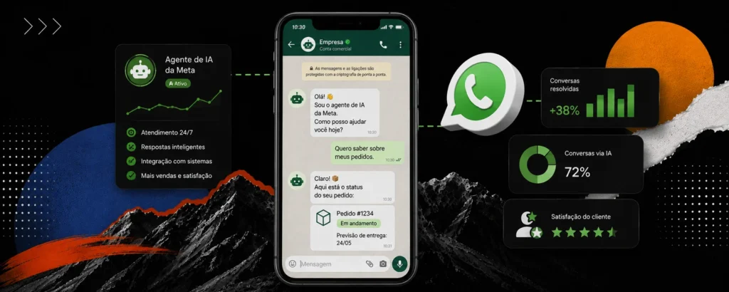 Tela do agente de IA da Meta dentro do WhatsApp Business
