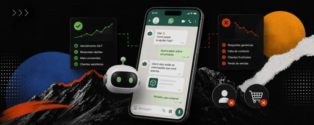 Conversa de atendimento no WhatsApp com resposta automatizada